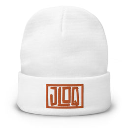 JLOQ White Embroidered Beanie